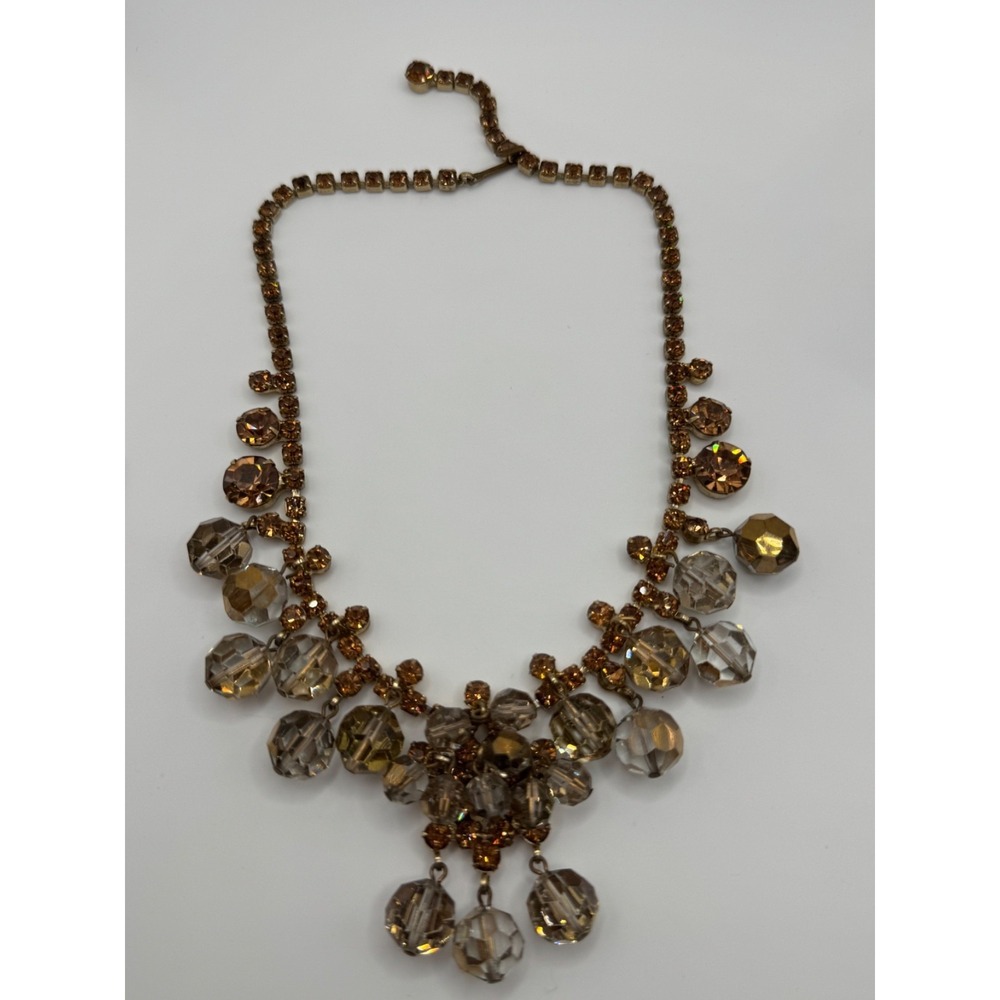 Vintage Juliana Rhinestone Crystal Bead Cha Cha Necklace